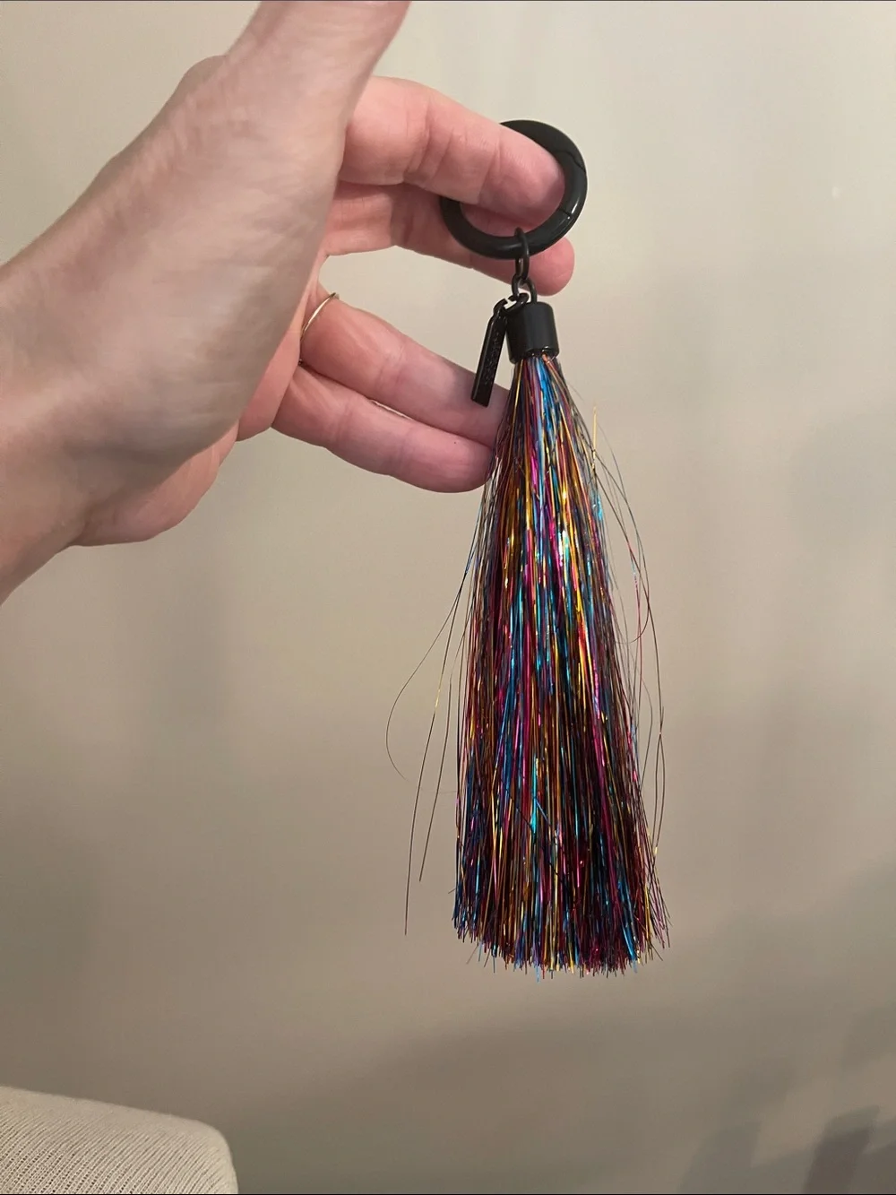 Victoria's Secret Metallic Tinsel Tassel Bag Charm/Keychain